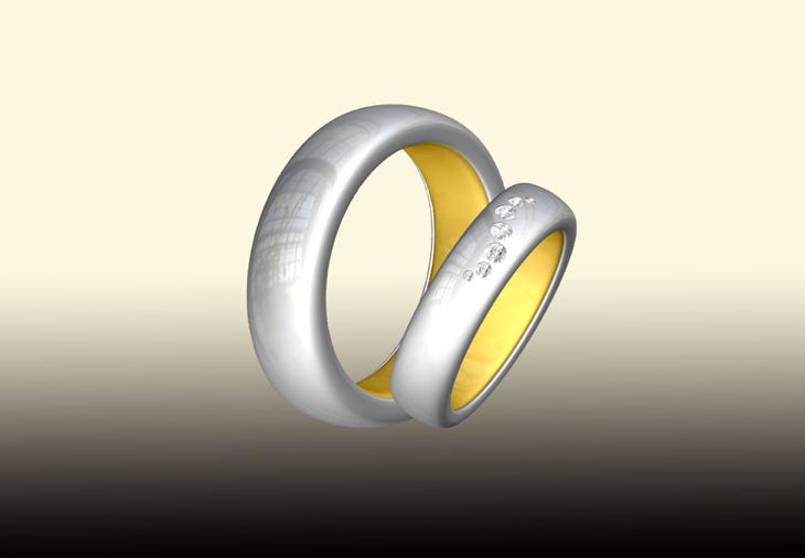Trauringe in Platin, Gelbgold, Weißgold. Individuell angefertigte Eheringe.